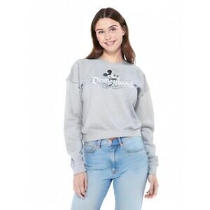 Vintage Disney Streetwear Gray Mickey Mouse Disneyland Sweatshirt Hanes Medium